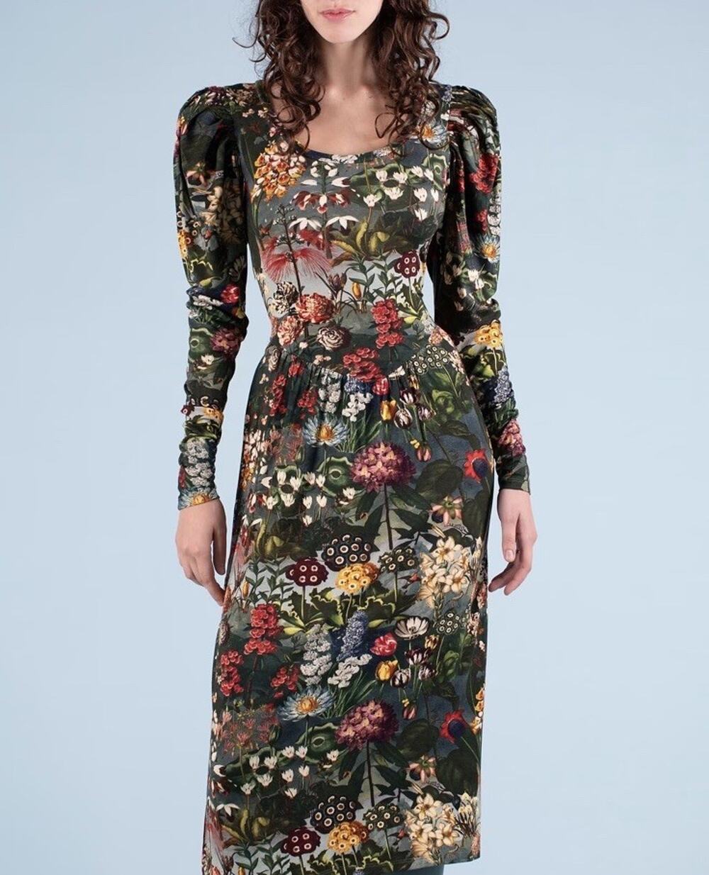 Samantha Pleet Regal Oracle Garden Silk Blend Floral Midi Dress 2XL